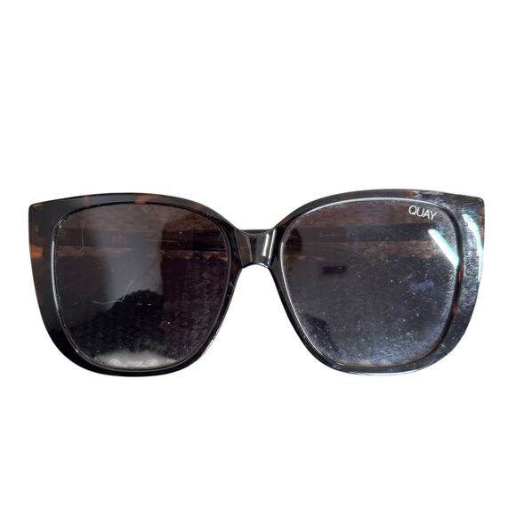 Quay Ever After Sunglasses Women Brown Tortoise Polarized Square Cat Eye - Picture 2 of 9